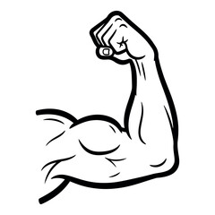 Strong muscular arm icon vector illustration for fitness bodybuilding and gym workout concept