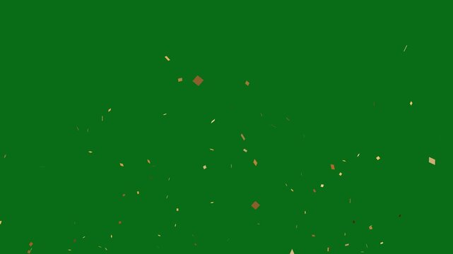 Colourful confetti party popper explosions on green screen background, colorful fireworks confetti blast realistic on transparent background overlay