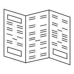 Trifold brochure vector line icon for business marketing pamphlet and advertising design