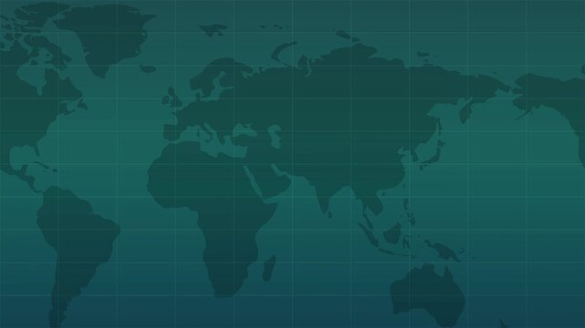 rolling news map, world global map scrolling across the screen, motion backdrop for 24 hour television network news channel production.  Earth science technology 4K