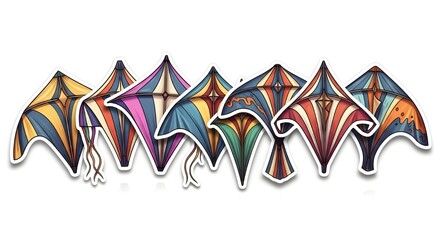 Obraz premium Best-Selling Kites Sticker Collection Image