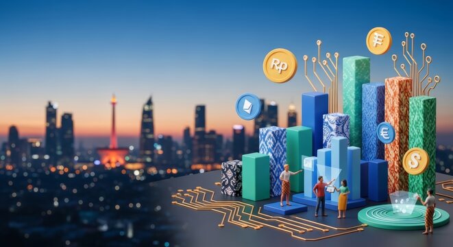 Digital Transformation and Financial Growth in a Modern Cityscape