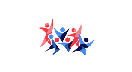 Fototapeta premium Group of people celebrating together in a joyful moment.