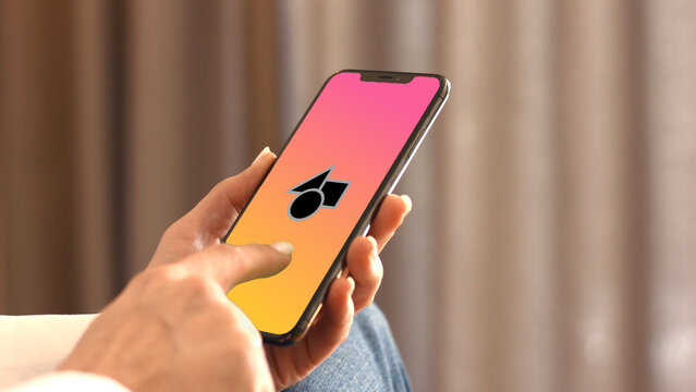 Mobile 10 Scroll Single &ndash; High Detail Smartphone Screen Presentation, Touch Swipe Scroll Tap Animation, Vertical App UI UX Interface Showcase Template