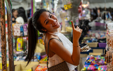 Fototapeta premium Thai Girl Lifestyle at Beach and Shopping