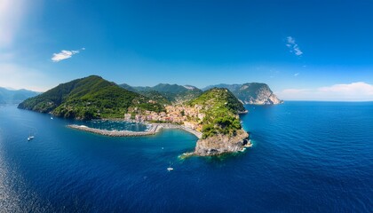 Fototapeta premium aerial photography taken with a drone from minusio of the gulf of locarno on a sunny summer day