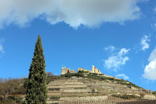 Burgruine Staufen auf dem Schlossberg von Staufen im Breisgau