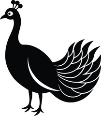 Fototapeta premium Peacock Silhouette Vector Art Illustration