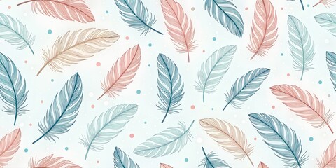 Fototapeta premium Feather pattern, soft nature repeat