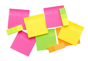 Fototapeta premium Colorful sticky notes scattered in a creative and organized manner on a flat surface