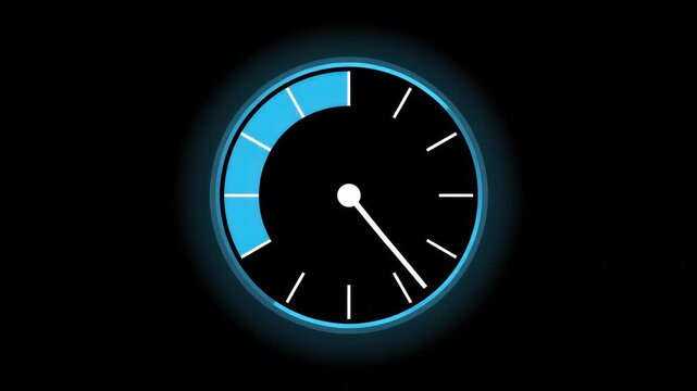 Modern loading circle animation icon with blue progress bar