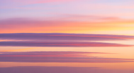 Fototapeta premium Tranquil Pastel Horizon A Blurry Symphony of Sunset Hues, Creating an Abstract Concept of Serenity and Calm with Soft, Streaked Clouds Across the Sky