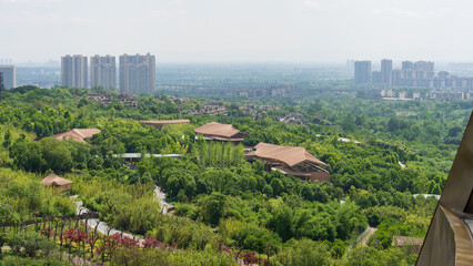 Modern city skyline and cultural complex in Chengdu, China © tristanbnz