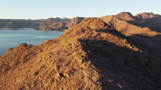 Mountainous landscape on ocean in Mexico 