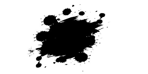 black ink brush drop splatter splash artistic