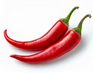 hot red chili peppers isolated on white background