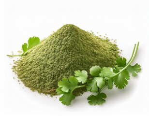 fresh coriander lesf isolated on white background