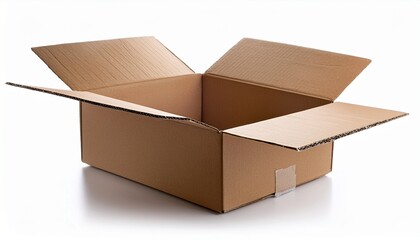 open cardboard box isolated on white