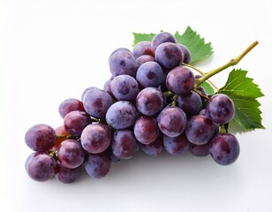 bunch of grapes on white background