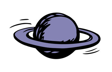 Fototapeta premium Vector drawing. Big planet in the sky