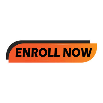 Enroll Now Orange gradient color Button &ndash; Enroll Now Call to Action Web Button PNG transparent  Background