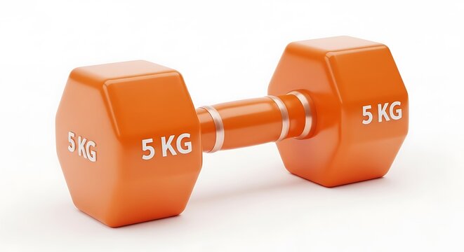 Orange Dumbbells for Fitness Training.