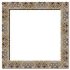 Fototapeta premium Decorative sand textured square frame with transparent background