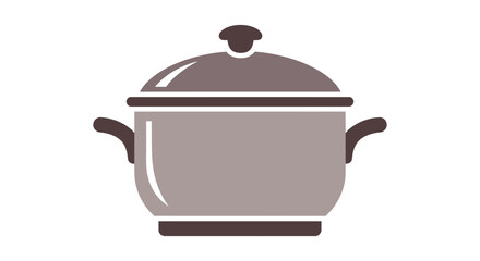 Obraz premium Stylized vector illustration of a cooking pot with lid, perfect for culinary designs and