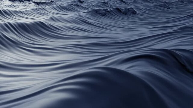 Abstract pattern of smooth dark blue water waves