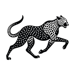 Fototapeta premium Black and white cheetah vector illustration