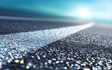 Obraz premium Surreal Road with Shimmering Textures Under Bright Blue Sky