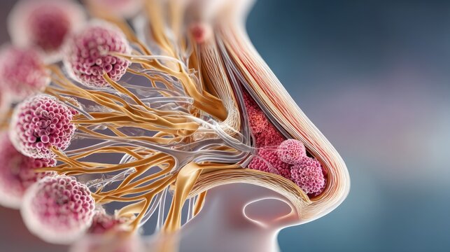 Intricate Rendering of Nasal Cavity Anatomy and First Staggers 9E