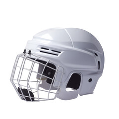 Fototapeta premium White Hockey Helmet with a White Cage on a Transparent Background Isolated Clipart High Resolution Png Digital Design Asset