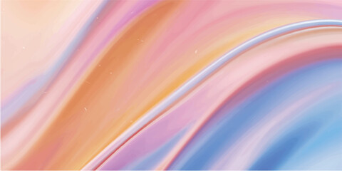 Obraz premium A bright digital art wallpaper featuring a colorful rainbow wave pattern with abstract lines and a vibrant gradient motion texture on a light purple and blue backdrop