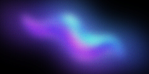 Obraz premium Abstract Ethereal Violet and Cyan Flow with Grainy Lo-fi Texture on Dark Backdrop