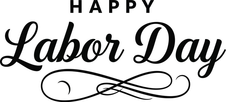 Happy labor day wishes greeting card with elegant typography