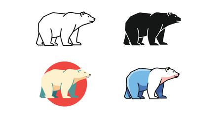 Obraz premium Creative illustrations of polar bears in various stylized and symbolic designs