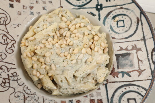 Recette de p&acirc;te au pignon de pin et cr&egrave;me