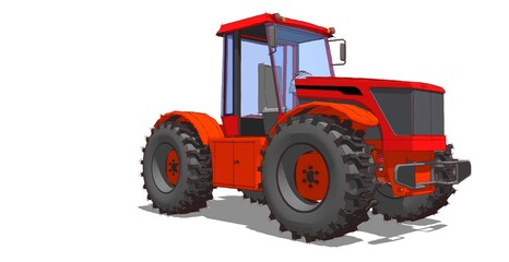 Obraz premium tractor graphic sketch 3d illustration