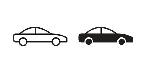 Fototapeta premium Car icon Symbol for App and Web UI Design Vectors