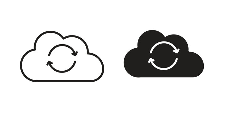 Cloud sync icon Symbol for App and Web UI Design Vectors