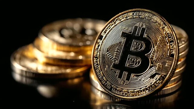 Cryptocurrency coin displayed on black background emphasizing role in crypto market roadmap structure and analysis, digital currency focus, with copy space