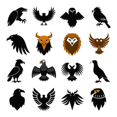 Fototapeta premium Silhouette birds collection of different designs in vector format
