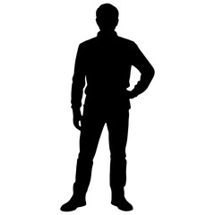 Full Body Standing Man Silhouette Vector