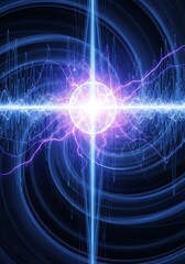 Obraz premium Surreal abstract energy core visualization with electric discharges