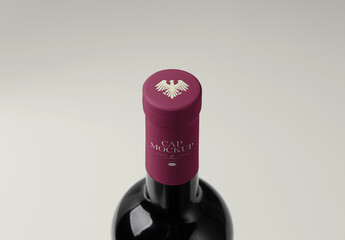 Wine Plastic Cap Detail Mockup