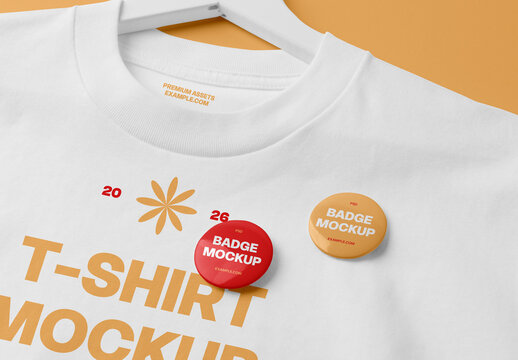 T-Shirt with Badges Mockups