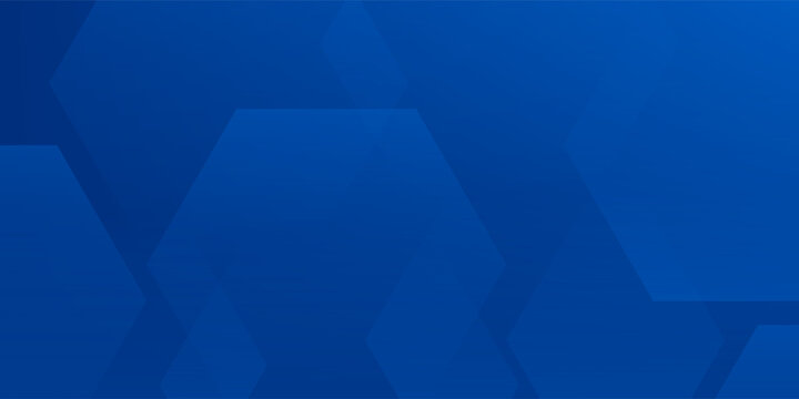 Modern abstract blue background with glowing geometric lines. Blue gradient hexagon shape design. Futuristic modern