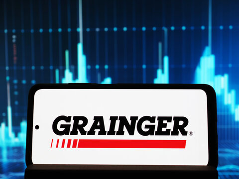 In this photo illustration,  W. W. Grainger, Inc. logo seen displayed on a smartphone