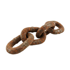 Fototapeta premium Heavy duty rusty iron chain links isolated